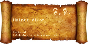 Heintz Vidor névjegykártya